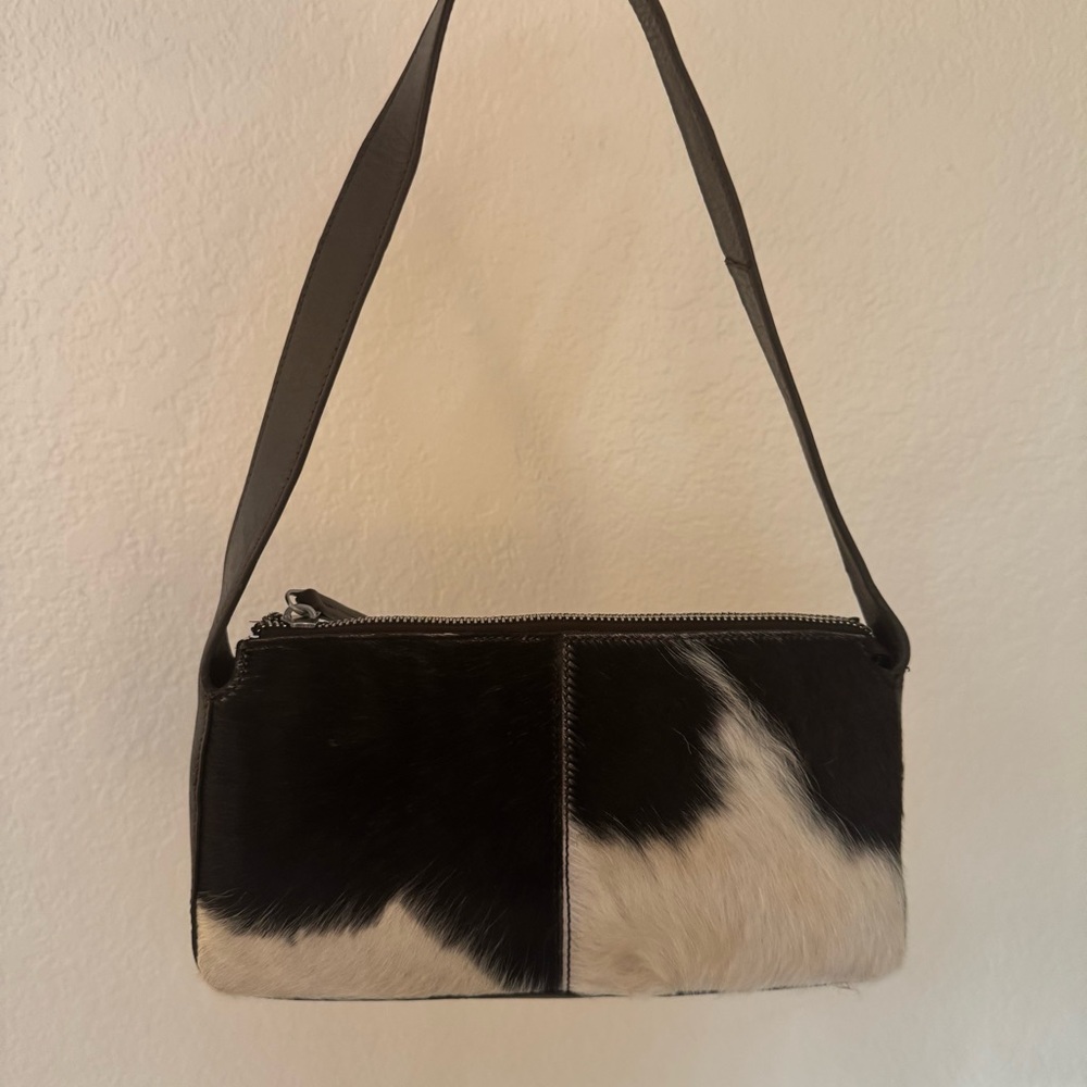 Mango Cow Print Calf Hair Bag